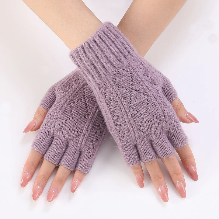 Zacht gebreid vingerloos handschoenen voor de winter