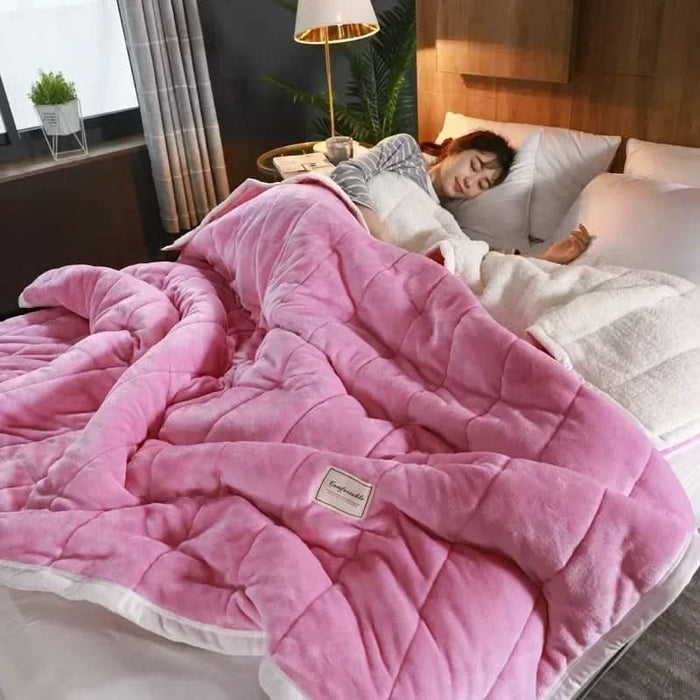 Hollevo™ Dikke deken van coral fleece en flanel voor de winter
