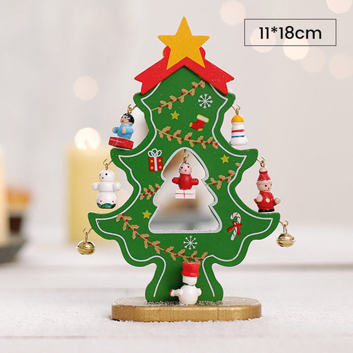 Doe-het-zelf houten mini kerstboom set