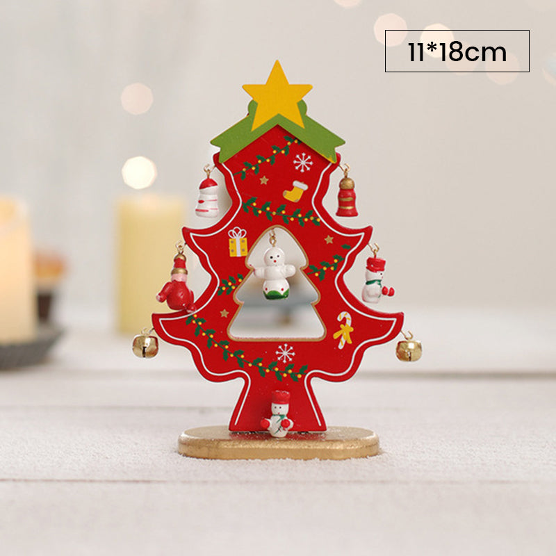 Doe-het-zelf houten mini kerstboom set