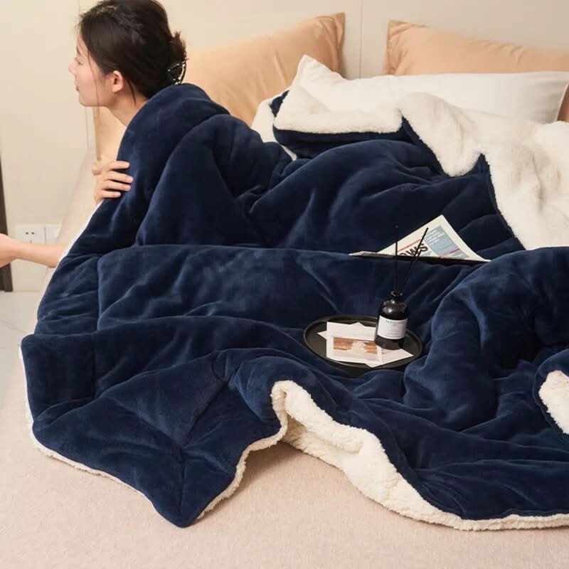 Omkeerbaar sherpa fleece deken voor bed en bank