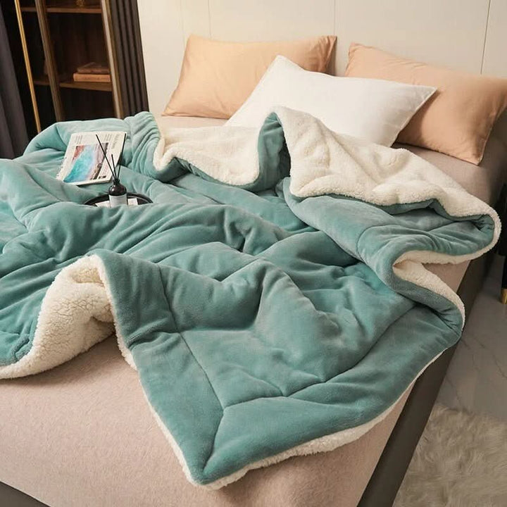 Omkeerbaar sherpa fleece deken voor bed en bank