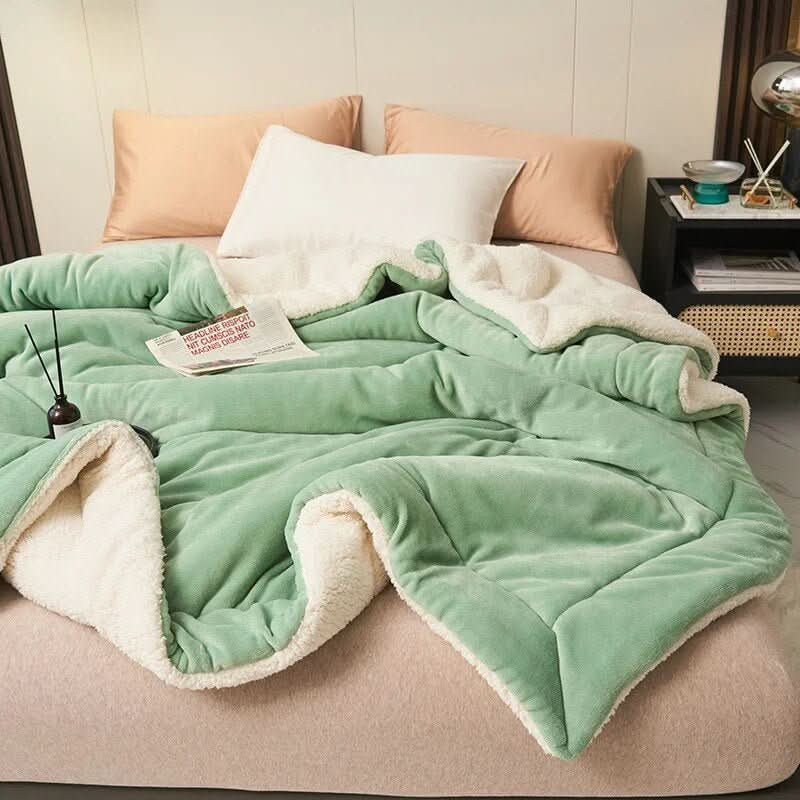 Omkeerbaar sherpa fleece deken voor bed en bank