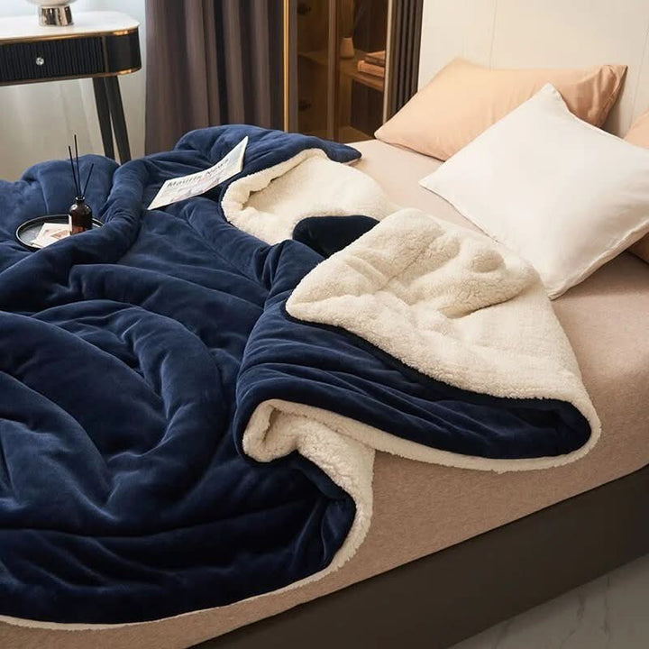 Omkeerbaar sherpa fleece deken voor bed en bank