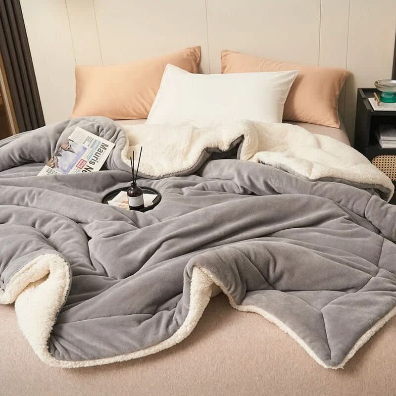 Omkeerbaar sherpa fleece deken voor bed en bank
