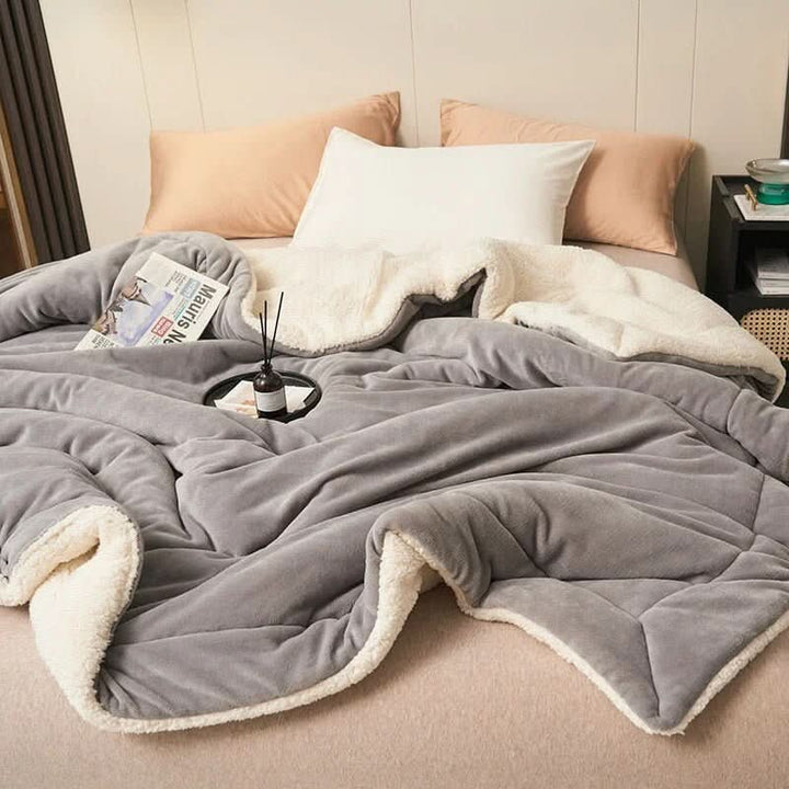 Omkeerbaar sherpa fleece deken voor bed en bank