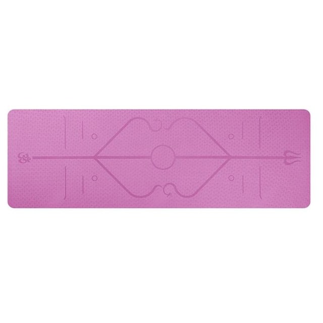 Antislip yogamat van TPE, 6 mm, met uitlijningslijnen