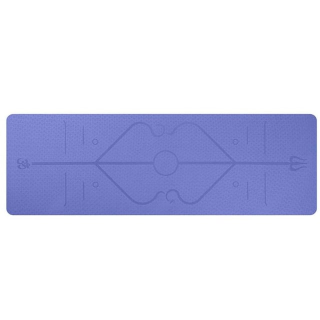 Antislip yogamat van TPE, 6 mm, met uitlijningslijnen