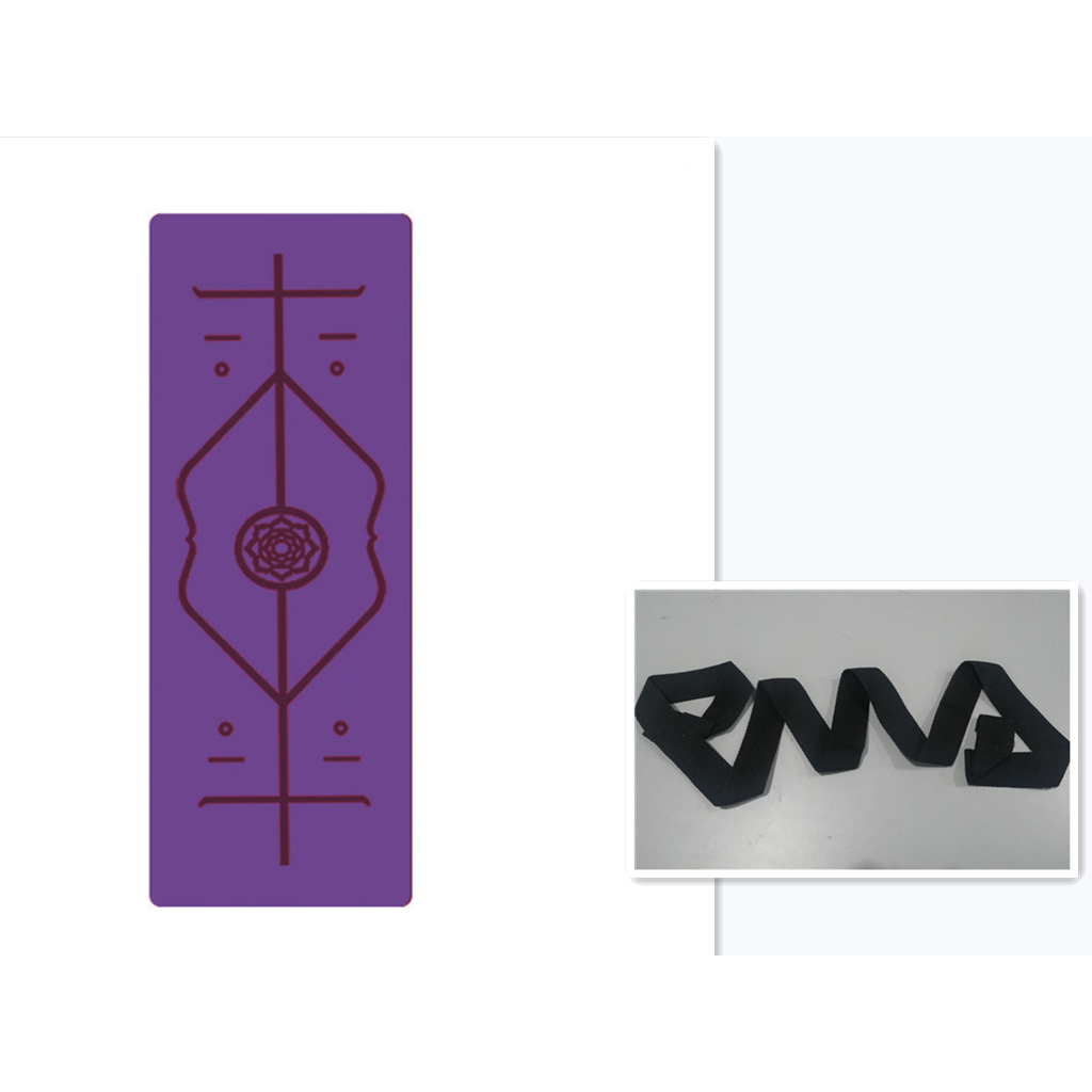 Antislip yogamat van TPE, 6 mm, met uitlijningslijnen