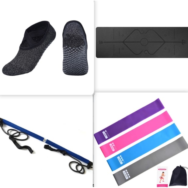 Antislip yogamat van TPE, 6 mm, met uitlijningslijnen