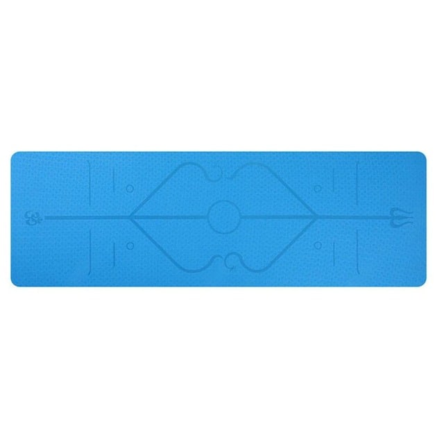 Antislip yogamat van TPE, 6 mm, met uitlijningslijnen