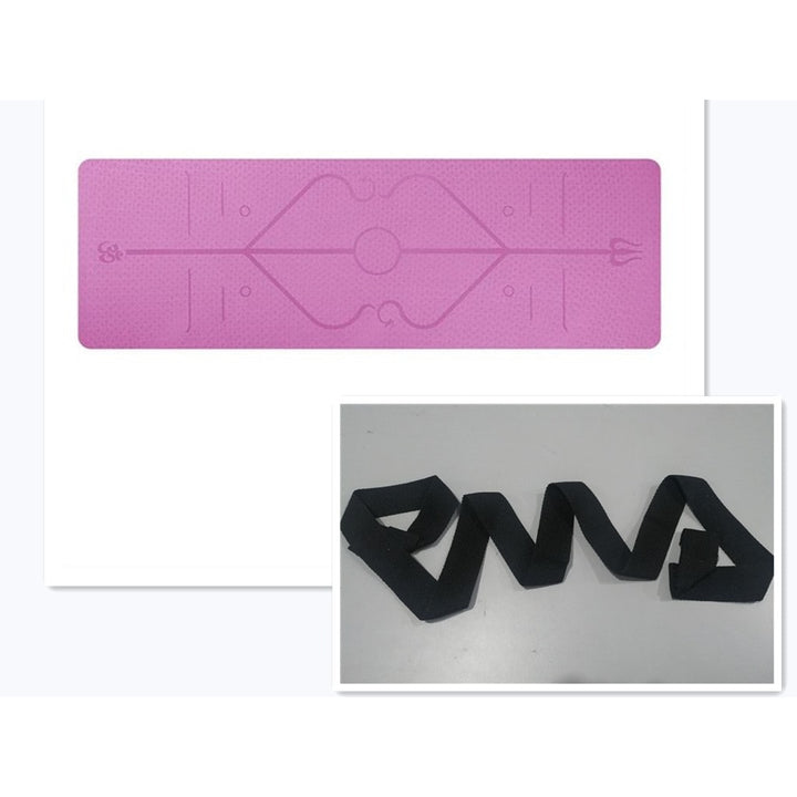 Antislip yogamat van TPE, 6 mm, met uitlijningslijnen