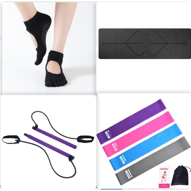 Antislip yogamat van TPE, 6 mm, met uitlijningslijnen