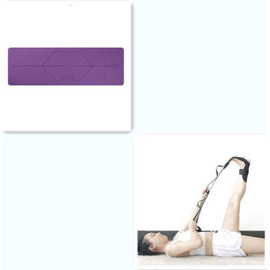 Antislip yogamat van TPE, 6 mm, met uitlijningslijnen
