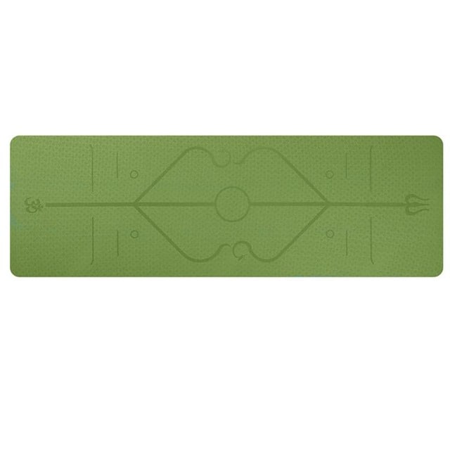 Antislip yogamat van TPE, 6 mm, met uitlijningslijnen