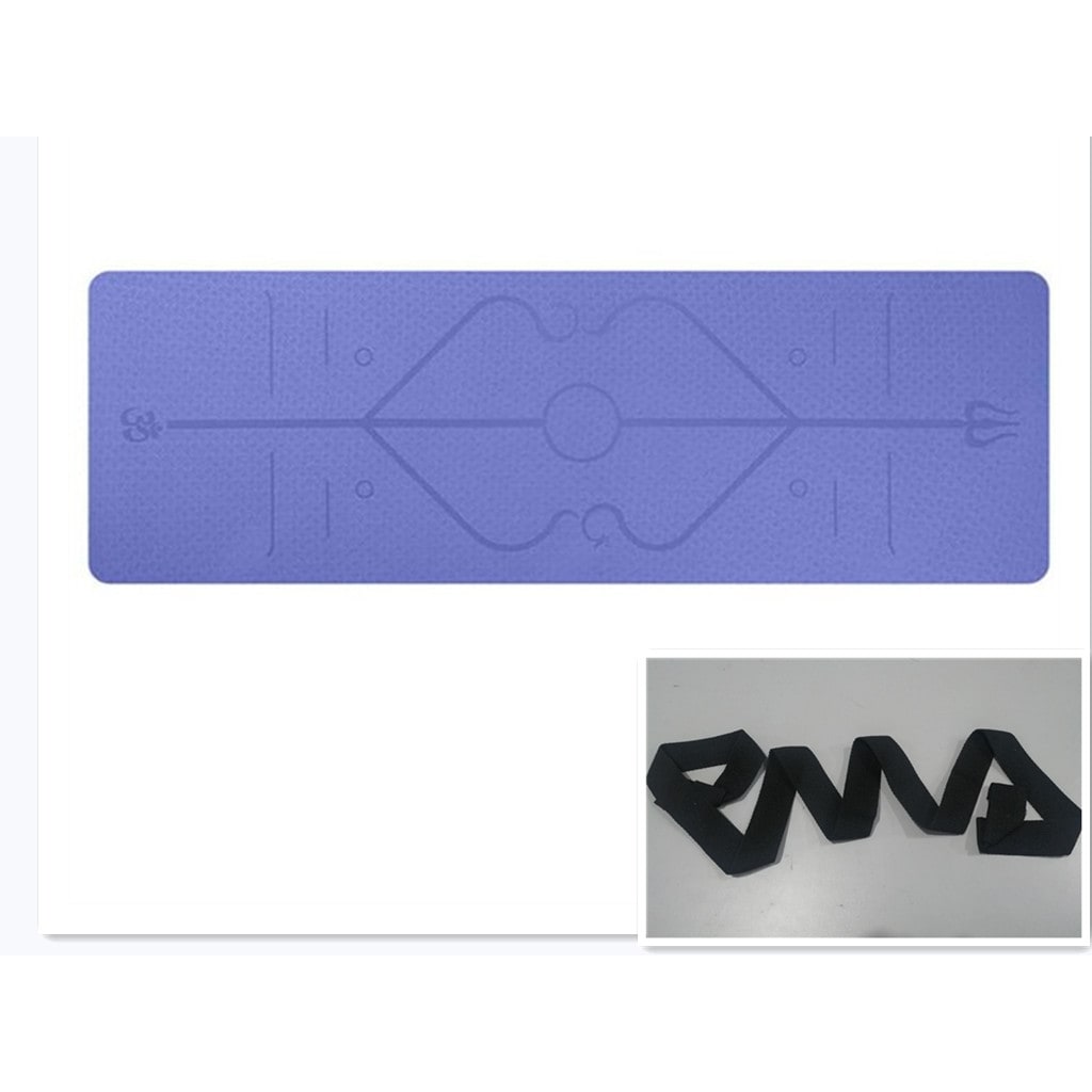 Antislip yogamat van TPE, 6 mm, met uitlijningslijnen
