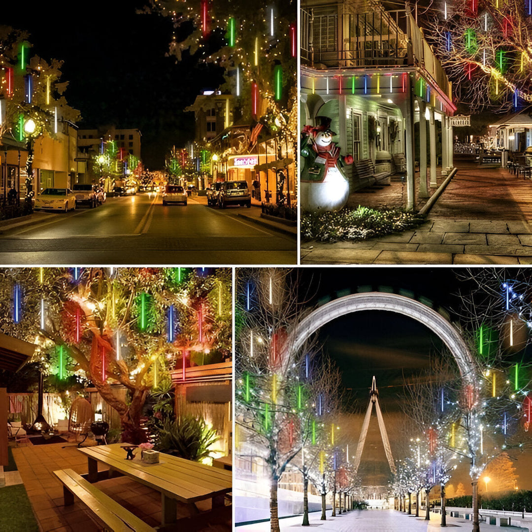 Led-lichtslingers met vallende-sneeuweffect, set van 8