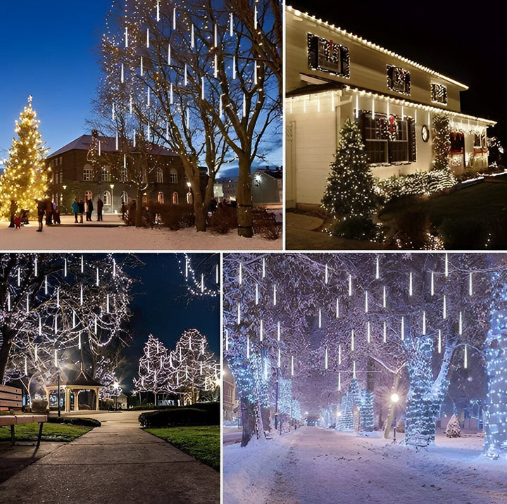 Led-lichtslingers met vallende-sneeuweffect, set van 8