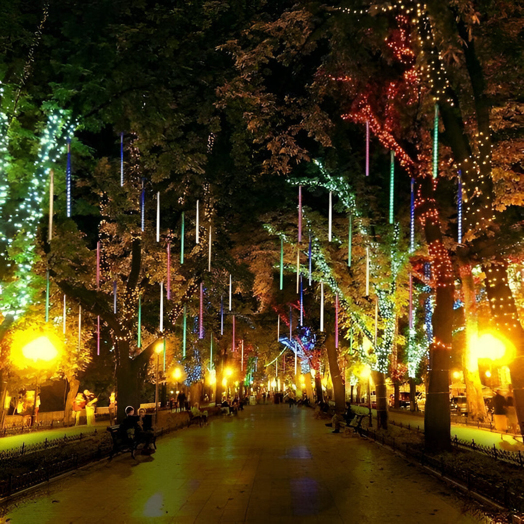 Led-lichtslingers met vallende-sneeuweffect, set van 8