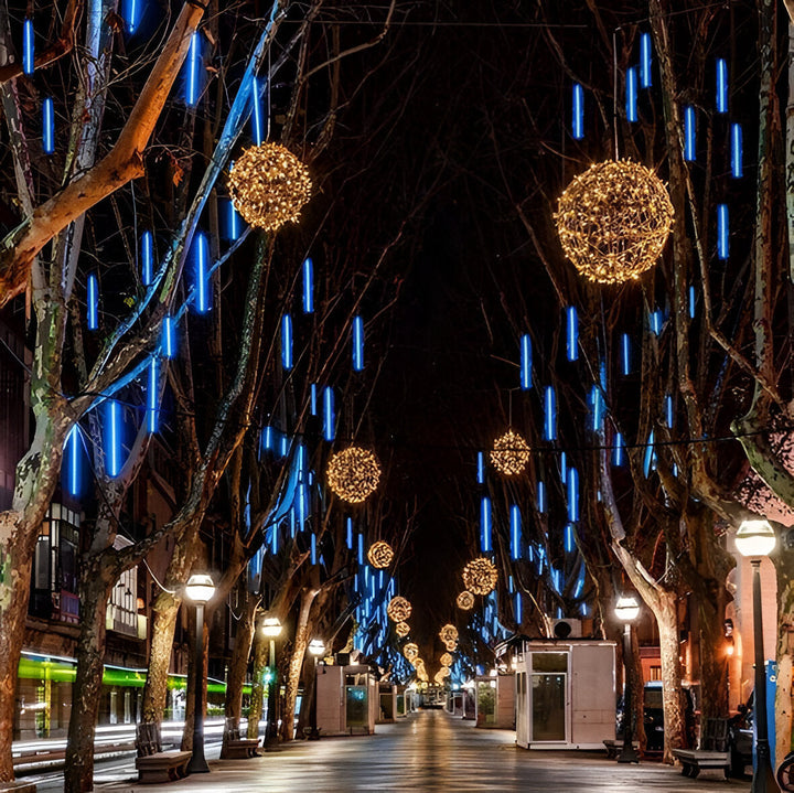 Led-lichtslingers met vallende-sneeuweffect, set van 8