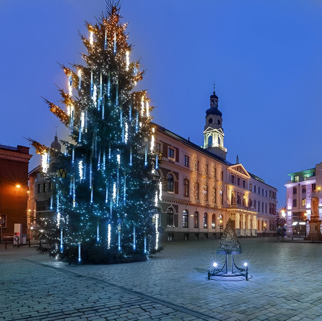 Led-lichtslingers met vallende-sneeuweffect, set van 8