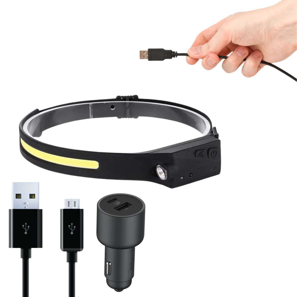 Hollevo™ Oplaadbare LED-hoofdlamp met bewegingssensor, 350 lumen