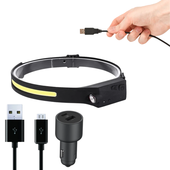Hollevo™ Oplaadbare LED-hoofdlamp met bewegingssensor, 350 lumen