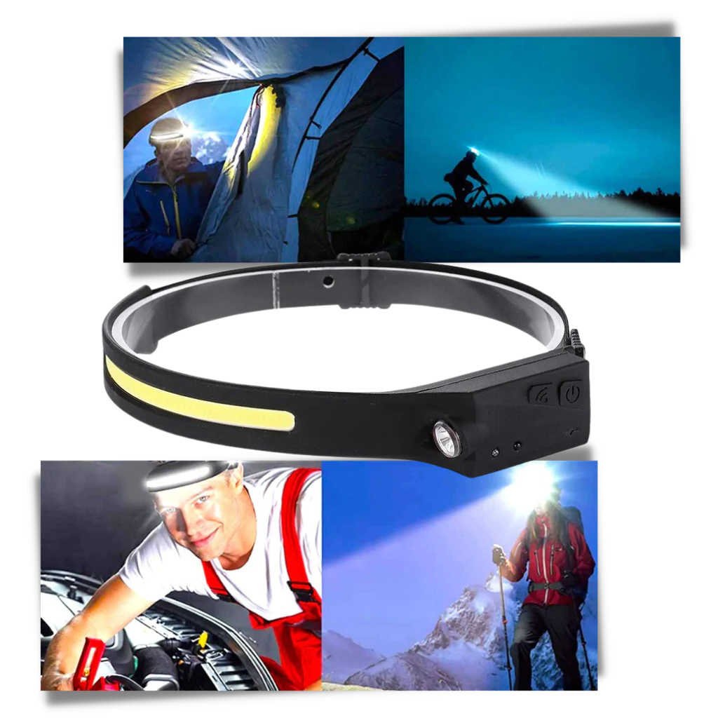 Hollevo™ Oplaadbare LED-hoofdlamp met bewegingssensor, 350 lumen