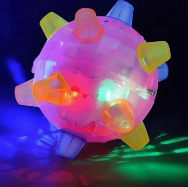Interactieve springbal voor honden met led-licht en geluid
