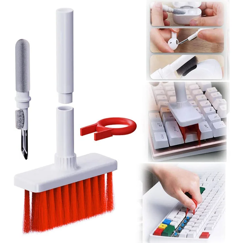 5-in-1 schoonmaakset voor toetsenbord en oordopjes met keycap-trekker