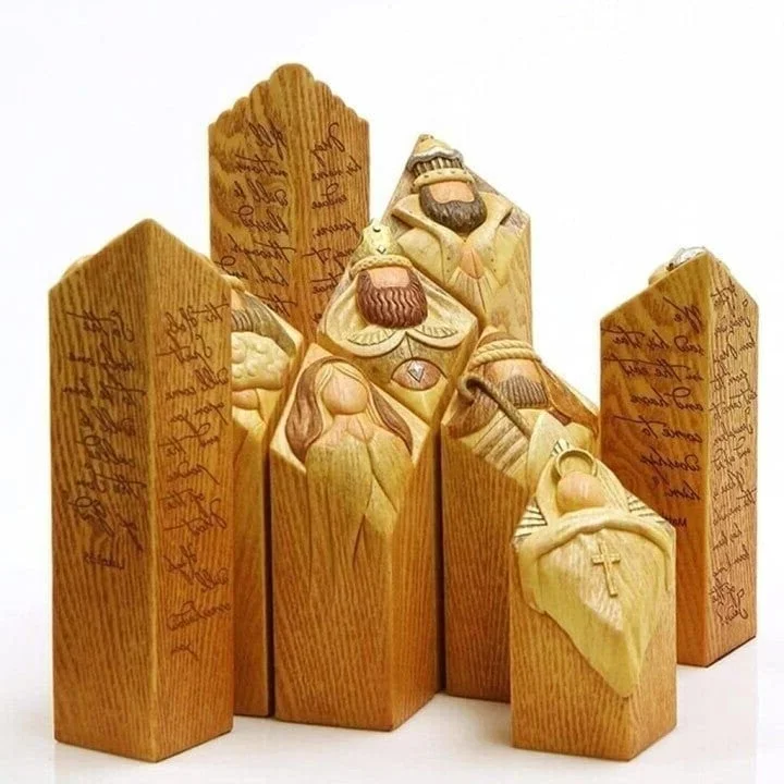 9 stuks heaven kerststal boom pillar beelden