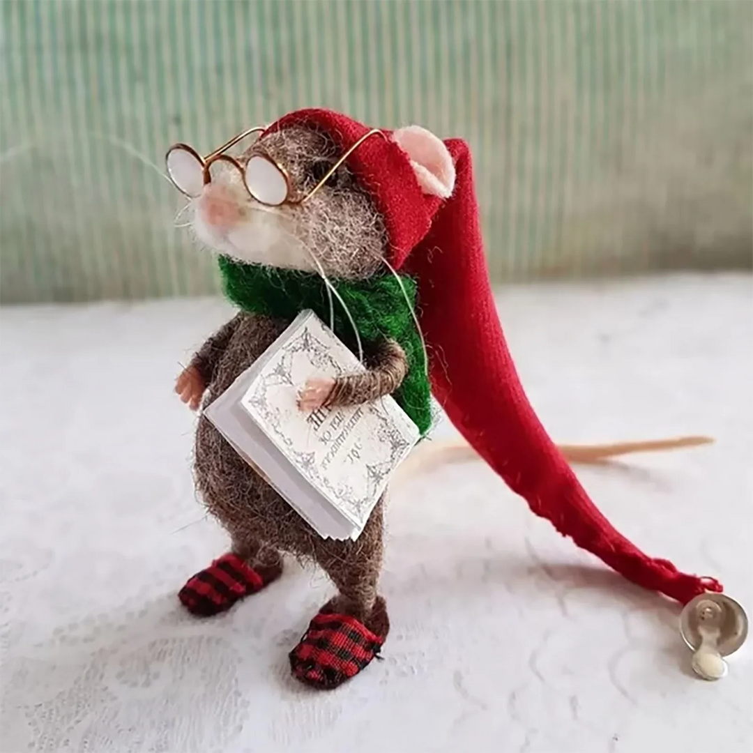 Handgemaakt schattig naald felted muis doe-het-zelf handwerk set