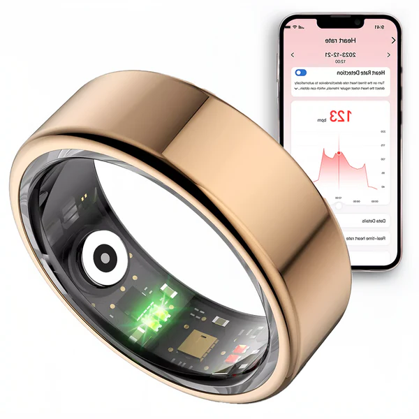 Slimme ring van rvs met slaap- en activiteitstracking