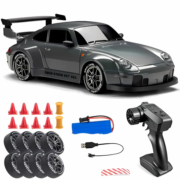 Hollevo™ Bestuurbare driftauto in retrostijl met 4WD en ledverlichting