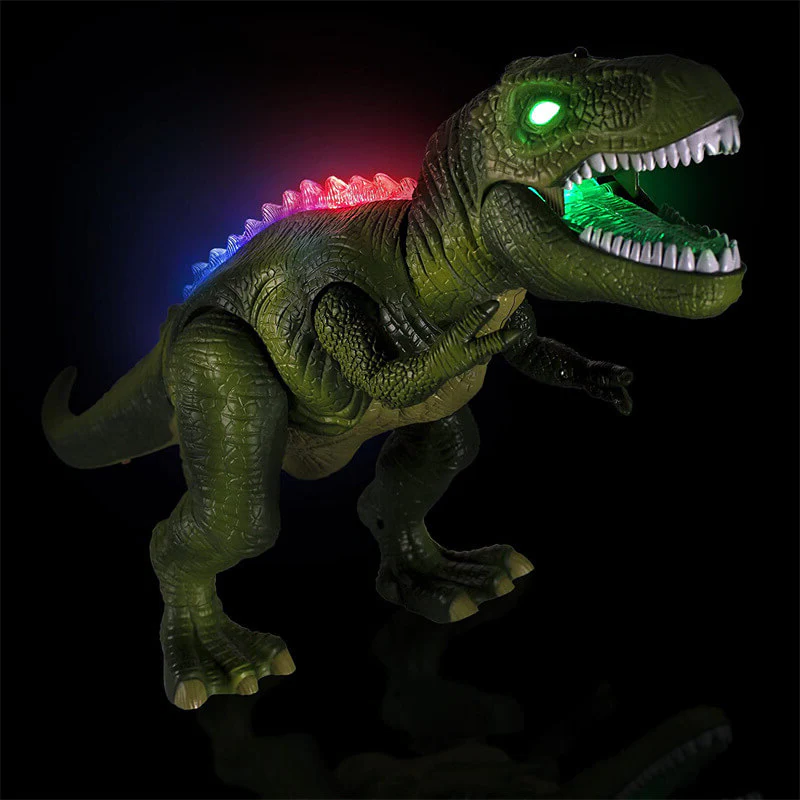 Bestuurbare T-rex die loopt, brult en in kleuren oplicht