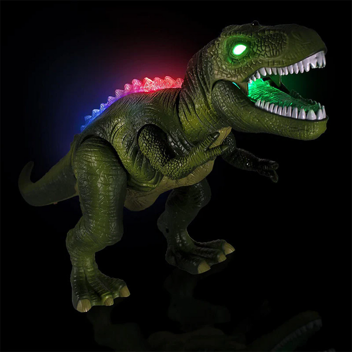 Bestuurbare T-rex die loopt, brult en in kleuren oplicht