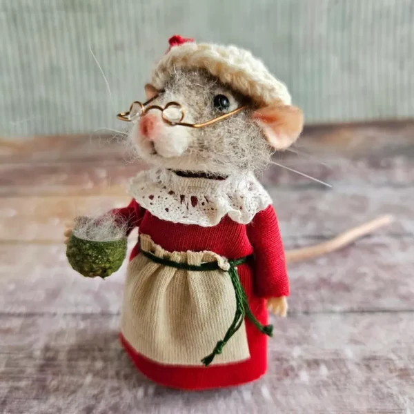 Handgemaakt schattig naald felted muis doe-het-zelf handwerk set