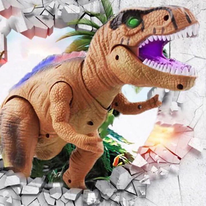 Bestuurbare T-rex die loopt, brult en in kleuren oplicht
