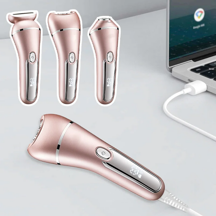 Waterdicht 3-in-1 ladyshave scheerapparaat, oplaadbaar via USB