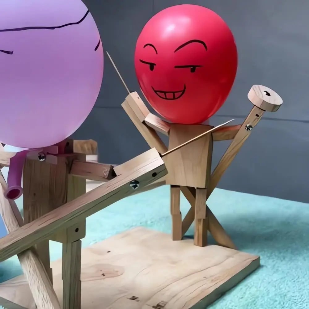 Hollevo™ Houten ballonnen-schermspel voor twee spelers