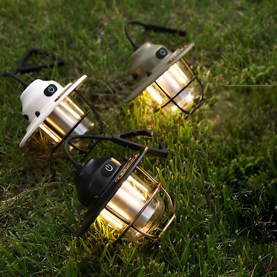 Oplaadbare vintage hanglamp met zeven lichtstanden en USB