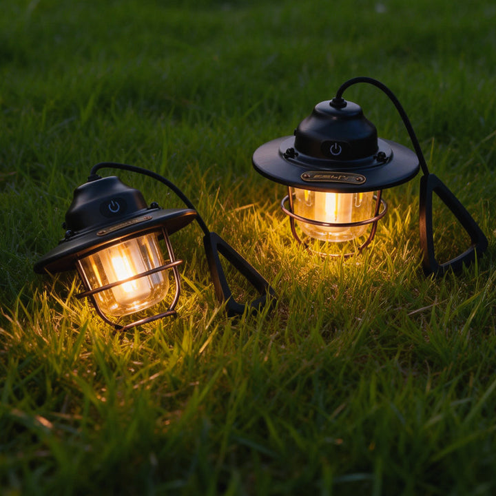 Oplaadbare vintage hanglamp met zeven lichtstanden en USB