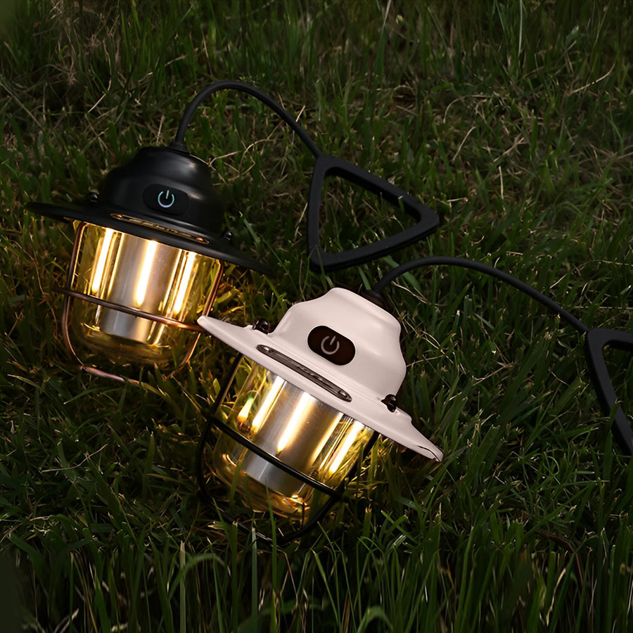 Oplaadbare vintage hanglamp met zeven lichtstanden en USB