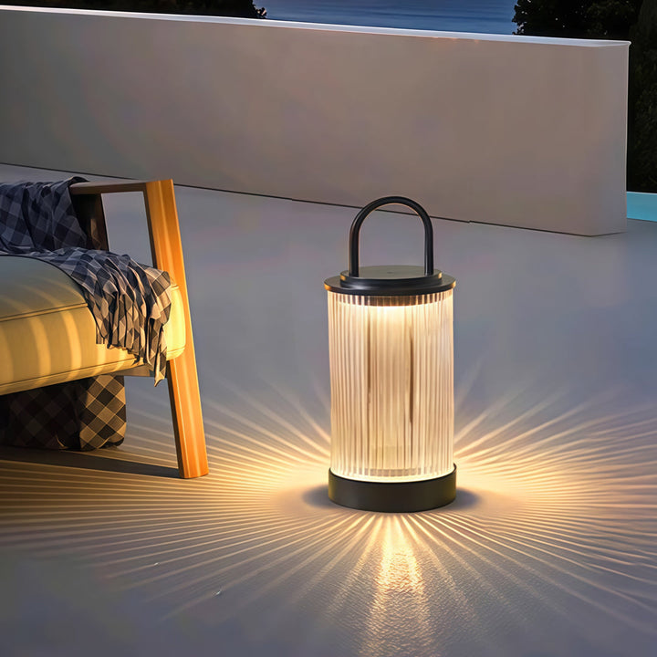 Moderne draagbare terraslamp met warm ledlicht en IP65