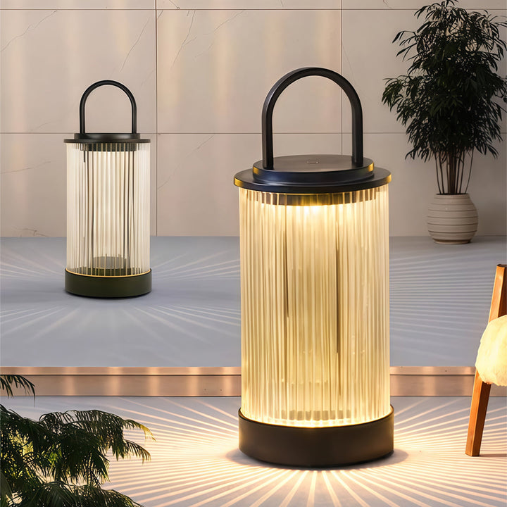 Moderne draagbare terraslamp met warm ledlicht en IP65