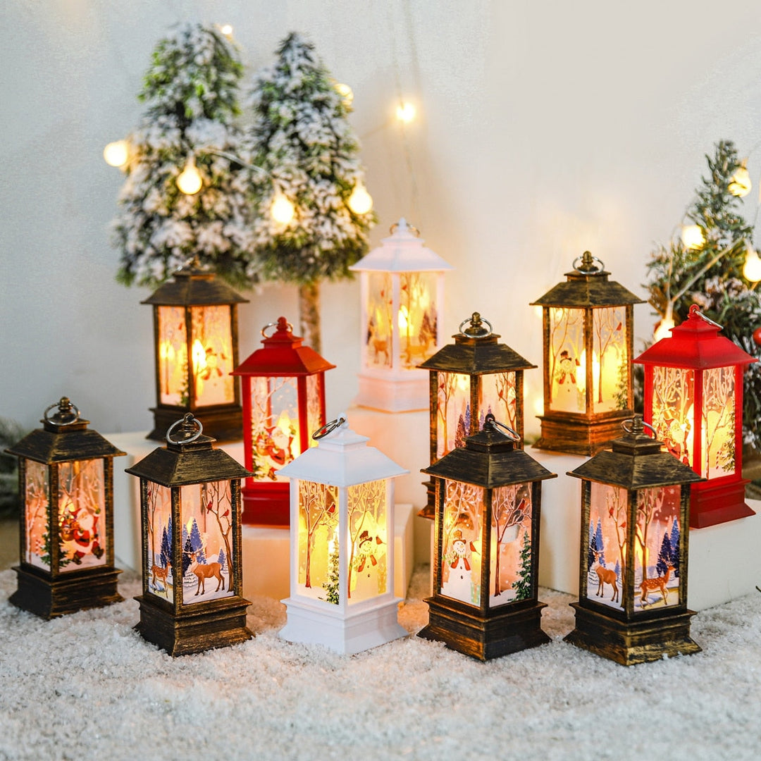 Feestdagen kerst kerstsneeuwpop lantaarn