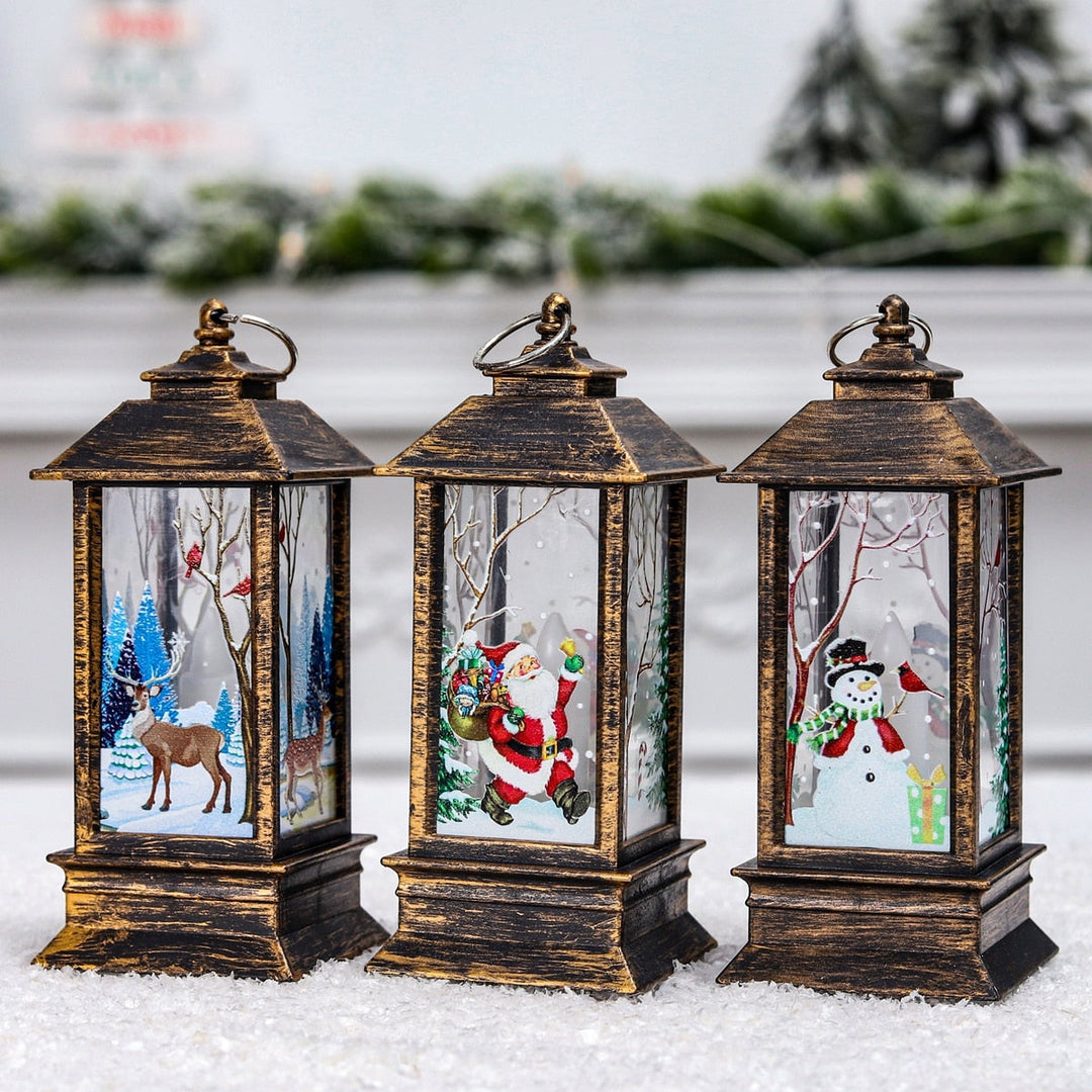 Feestdagen kerst kerstsneeuwpop lantaarn