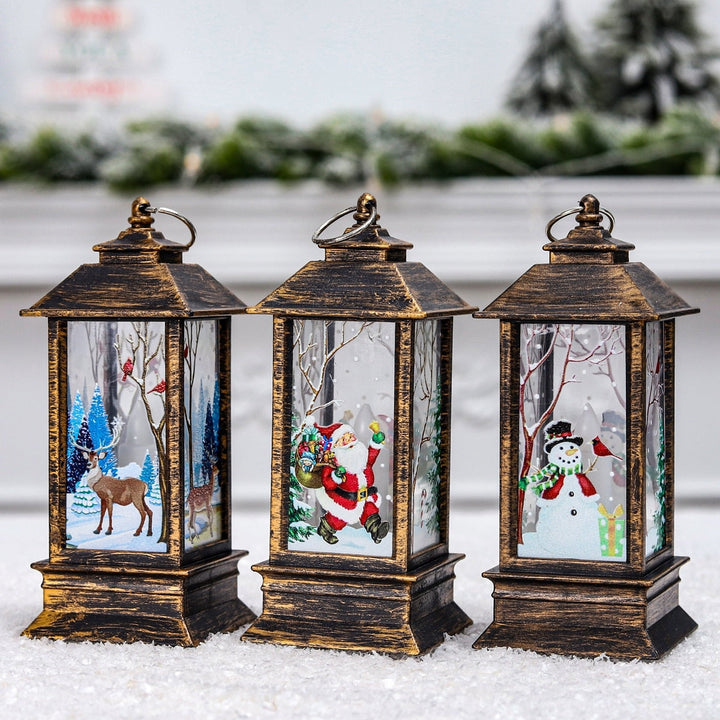 Feestdagen kerst kerstsneeuwpop lantaarn