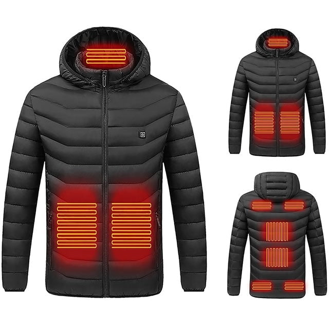 Hollevo™ Verwarmde pufferjas met capuchon en 9 warmtezones