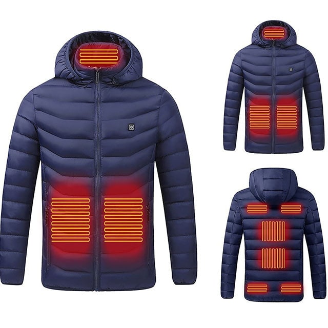 Hollevo™ Verwarmde pufferjas met capuchon en 9 warmtezones